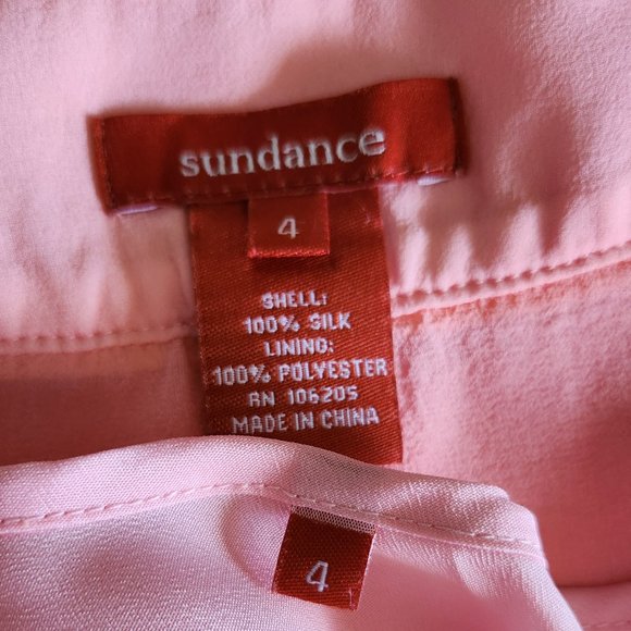 Sundance Boho shirred front drop waist orange grapefruit 100% silk Dress Sz 4 - Picture 6 of 7